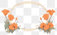 PNG  California poppy frame flower pattern plant. AI generated Image by rawpixel.