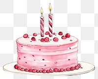 PNG Birthday cake dessert cartoon sketch.