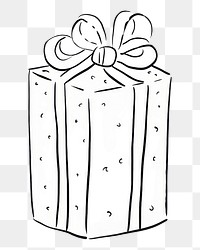 PNG Gift sketch line white background.