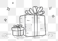 PNG Gift sketch drawing doodle.