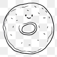 PNG Donut sketch bagel food.