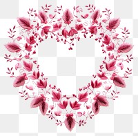 PNG Embroidery of a heart frame pattern flower plant.
