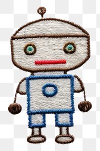 PNG Embroidery of a robot border toy anthropomorphic representation.