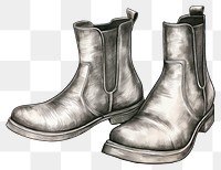 PNG Chelsea boots footwear drawing sketch. AI generated Image by rawpixel.