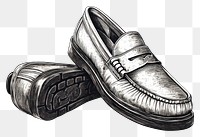 PNG Loafer shoes footwear drawing sketch. AI generated Image by rawpixel.