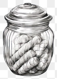 PNG Vintage candy jar drawing sketch white background. AI generated Image by rawpixel.