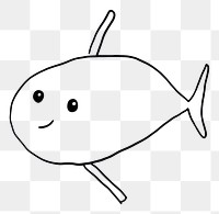 PNG Fish sketch drawing doodle.
