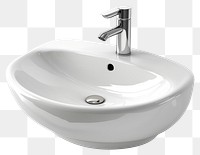 PNG Washbasin white sink white background.