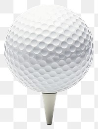 PNG Golf ball on tee sports white white background.
