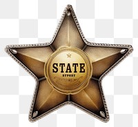 PNG Sheriff star badge symbol white background accessories.