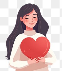 PNG  Woman holding heart smiling adult celebration. AI generated Image by rawpixel.