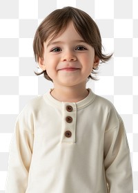 PNG Toddler cream shirt mockup portrait fashion.