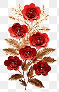 PNG Red rose bouquet pattern flower plant.