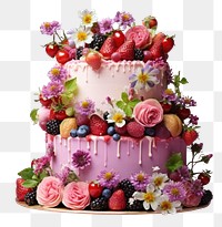 PNG Birthday cake fruit dessert flower.