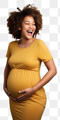 PNG  Happy Pregnant american afrcan Woman pregnant laughing adult.