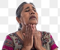 PNG Mature indian woman adult pain white background.