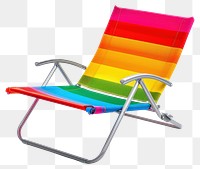 PNG Rainbow colored beach chair furniture white background relaxation.