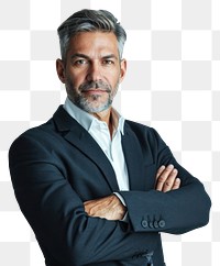 PNG Good-looking middle-aged businessman with arms crossed portrait adult photo