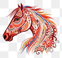 PNG Horse in embroidery style pattern drawing animal.