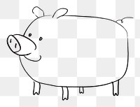 PNG Piggy bank sketch drawing animal.