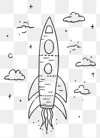 PNG Rocket sketch drawing doodle.