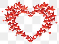 PNG  Red heart petal plant leaf. AI generated Image by rawpixel.