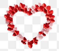 PNG  Red heart shape petal white background celebration. AI generated Image by rawpixel.