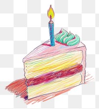 PNG Birthday cake dessert drawing sketch.