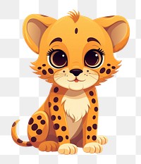 PNG  Baby cheetah animal cartoon mammal. AI generated Image by rawpixel.