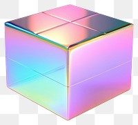 PNG Cuboid iridescent toy white background rectangle.