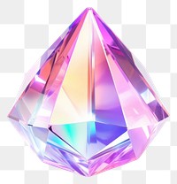 PNG Cute geometric gemstone amethyst crystal.