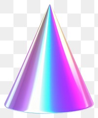 PNG Cone iridescent white background celebration technology.