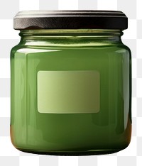 PNG Jar whit label mockup lighting bottle green.