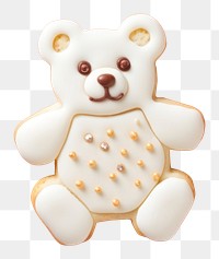 PNG Teddy bear cookie dessert icing. AI generated Image by rawpixel.