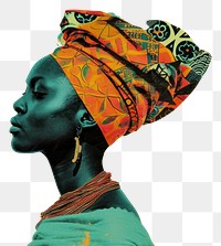 PNG Minimal Collage Retro dreamy of african woman portrait adult art.