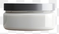 PNG Glossy shoe polish cream jar mockup gray container porcelain.
