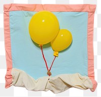 PNG  Simple fabric textile illustration minimal of a balloon art anniversary birthday.