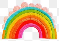PNG  Simple fabric textile illustration minimal of a rainbow art creativity variation.