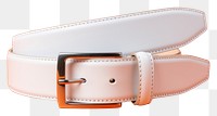 PNG  Blank leather belt mockup buckle white orange background.