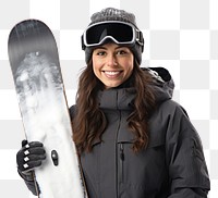 PNG Female snowboarder holding a board sports female adult.