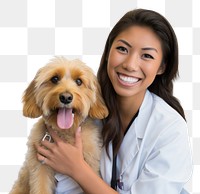 PNG Happy doctor with dog veterinarian mammal animal.