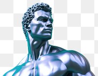 PNG  Shirtless sculpture statue representation bodybuilding.