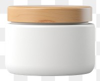 PNG Cosmetic jar mockup pottery white background simplicity.