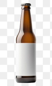 PNG Beer bottle mockup drink lager white background.