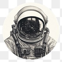 PNG Astronaut in embroidery style drawing sketch photo.