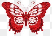 PNG Butterfly in embroidery style art creativity chandelier.