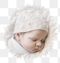 PNG The baby in embroidery style portrait newborn photo.