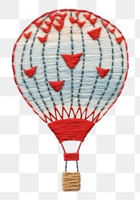 PNG The balloon in embroidery style needlework aircraft vehicle.