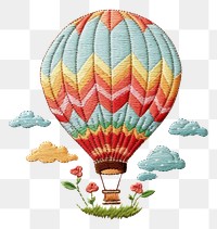 PNG The balloon in embroidery style aircraft vehicle pattern.