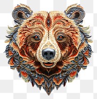 PNG The bear in embroidery style animal mammal art.